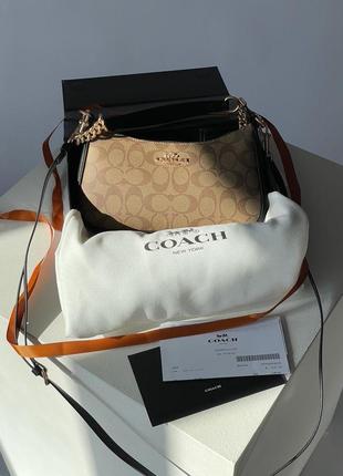 Сумка клатч premium coach teri shoulder bag in signature canvas