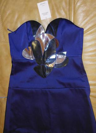 Супер платье атласное синее / серебро & other stories