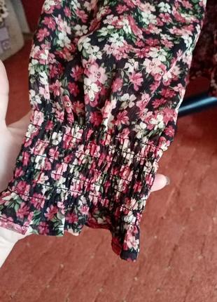 Стильная шикарная блуза блузка в цветочный принт2 фото