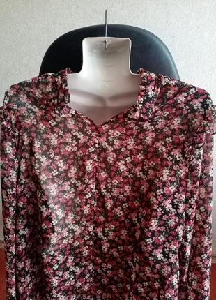 Стильная шикарная блуза блузка в цветочный принт4 фото