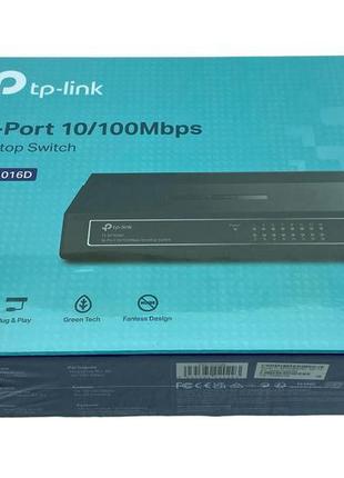 Комутатор мережний tp-link tl-sf1016d, 16-port 10/100 mbps