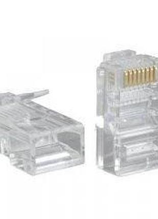 Конектор rj45, utp, 100 шт., cat. 5e, clear, geplink (gl4701)
