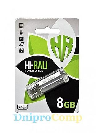 Usb флеш накопичувач hi-rali 8gb corsair series silver usb 2.0...