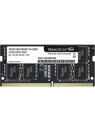 Пам'ять для ноутбука team group ddr4 16gb 2666 mhz (ted416g266...