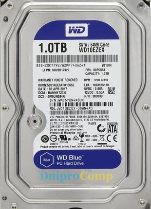 Жорсткий диск western digital blue 1 тб wd10ezex sataiii б/у