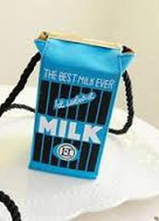 Сумочка - пакет молока чорна4 фото