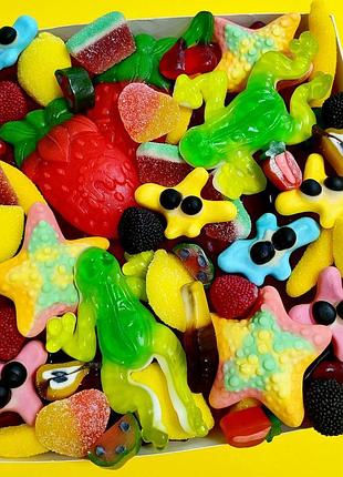 1 кг желейних цукерок - набір желейок мармелад троллі, фіні, х...