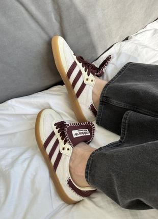 Adidas samba wales bonner cream bordo10 фото