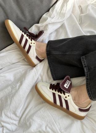 Adidas samba wales bonner cream bordo9 фото