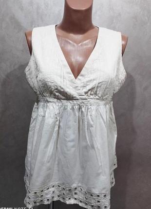 509.оригінальна бавовняна блузка з декором модного італійського бренду max mara1 фото