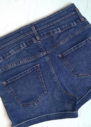 🎁1+1=3 шикарные синие джинсовые женские шорты высокая посадка new look, размер 44 - 464 фото