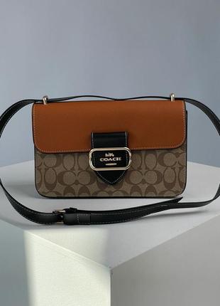 Coach morgan shoulder bag in colorblock signature canvas6 фото