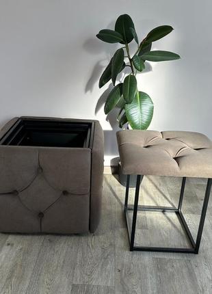 Пуфік трансформер металзавод 5в1 каретна стяжка чорний каркас ...