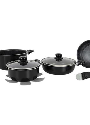 Набір посуду gimex cookware set induction 7 предметів black (6...