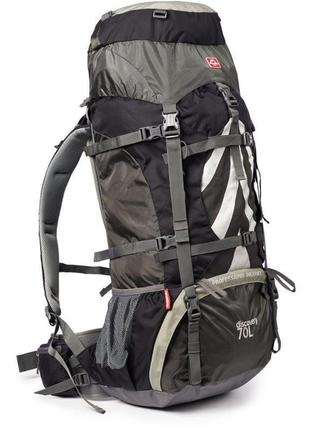 Рюкзак туристичний naturehike nh70b070-b, 70 л + 5 л, чорно-сірий