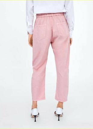 Пастельно-рожеві штани баггі, бавовна3 фото