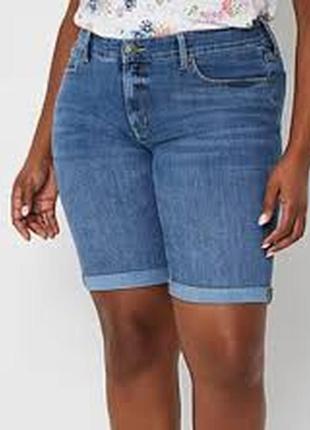 🎁1+1=3 фирменные синие джинсовые джинсовые шорты высокая посадка nutmeg, размер 56 - 581 фото