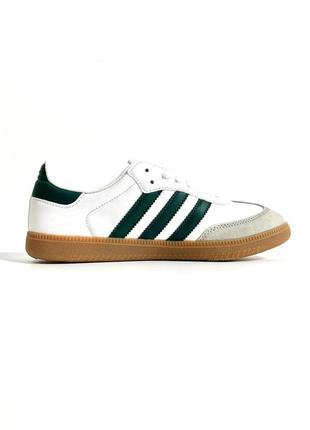 👟adidas samba mexico (белые с зеленым)6 фото