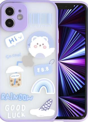 Силіконовий ударостійкий чохол для iphone 12 "rainbow" (8case)