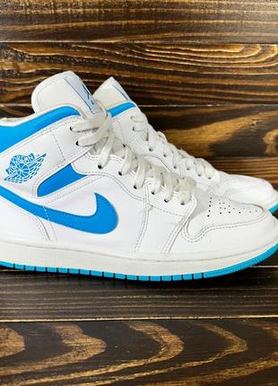 Nike air jordan 1 mid 'unc' оригинальные кроссовки