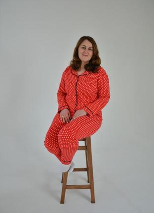 Батал жіноча піжама штани, довгий рукав (великі розміри)2 фото