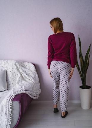 Жіноча піжама інтерлок (довгий рукав і штани)6 фото