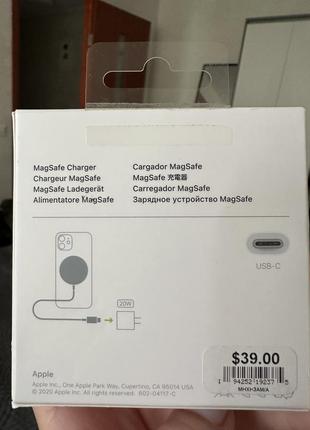 Зарядка для iphone magsafe charger a21402 фото