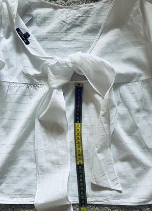 Кофточка, блузка massimo dutti оригинал бренд белая блуза с открытой спиной на завязках прошва маечка футболка размер 36, на размер s,m7 фото