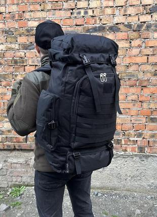 Великий армійський чорний рюкзак баул. військовий рюкзак