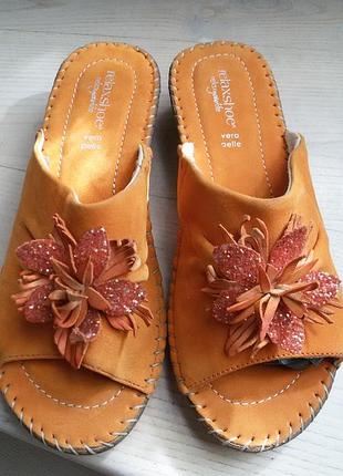 Relaxshoe (vera pelle) - замшеві шльопанці  розмір 38 (25 см)