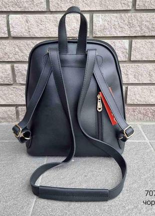 Жіночий модний чорний рюкзак-сумка еко шкіра і рептилія4 фото