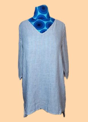 Льняная удлиненная блуза tahari размер 48-50