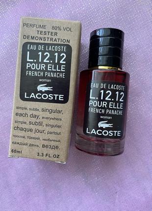 Eau de lacoste lacoste l. 12.12 pour elle french panache tester lux жіночий, 60 мл