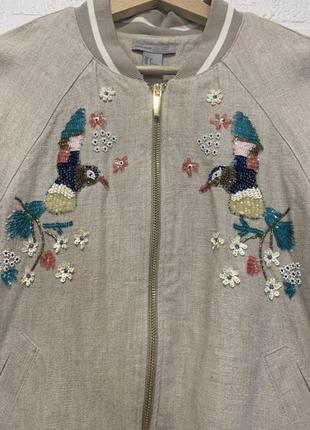 Льняной бомпер с вышивкой h&amp;m