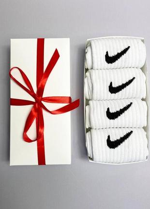 Жіночі шкарпетки білі найк nike 36-40р в подарунковій упаковці