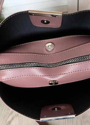 Жіноча модна сумочка темна пудра клатч еко шкіра2 фото