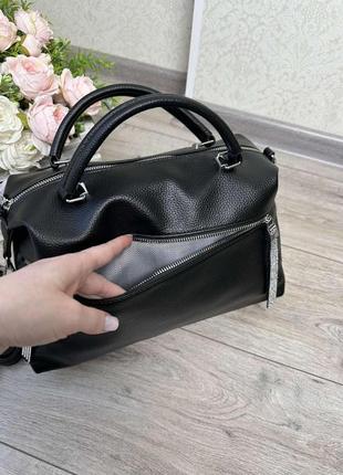 Жіноча сумочка чорна бежева сіра м'ятна8 фото