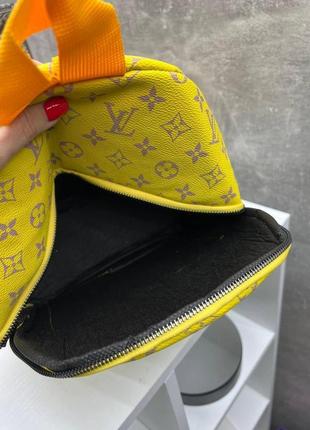 Жіночий жовтий рюкзак-сумка лавандовий еко шкіра4 фото