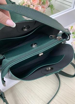 Жіноча замшева модна сумочка зелена5 фото