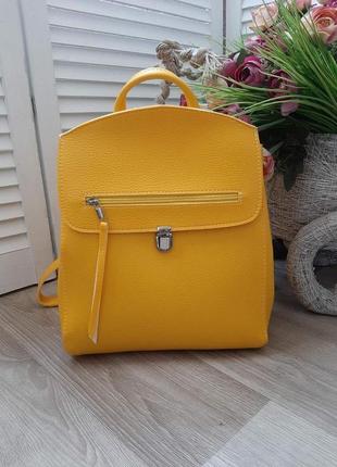 Жіноча сумка-рюкзак жовтий,червоний,сірий,срібло,бронза5 фото