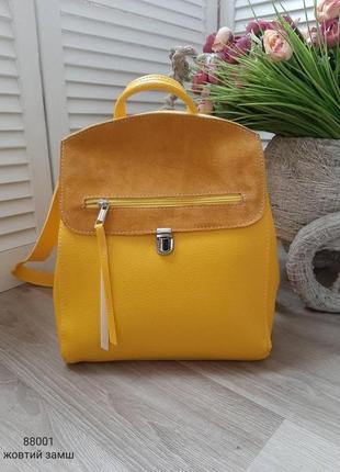 Жіноча сумка-рюкзак жовтий,червоний,сірий,срібло,бронза8 фото