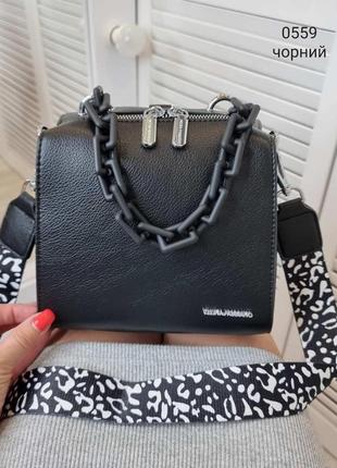 Жіночий модний рюкзак-сумка чорна еко шкіра5 фото