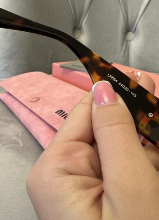 Солнцезащитные очки miu miu леопардовые толстые дужки полный компрект3 фото