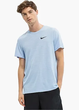 Футболка nike t-shirt dri-fit superset light blue cz1219-548