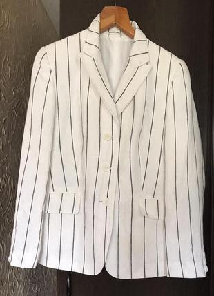 Yessica  германія лянний   білий піджак  у тонку смужку.