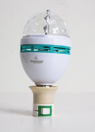 Диско лампа crownberg cb-0301 світлодіодна з патроном обертаєт...2 фото