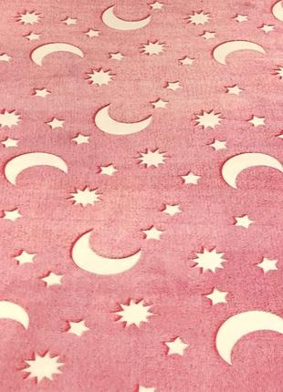 Світиться в темряві плед ковдру blanket рожевий колір 120х165 ...6 фото