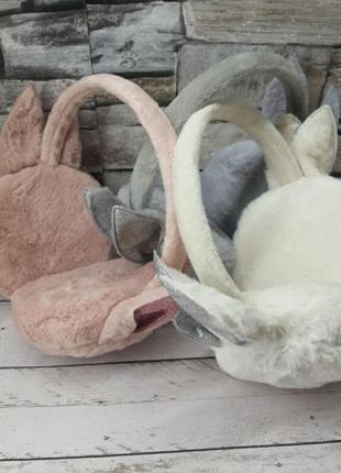 Навушники теплі дитячі хутряні зайчик з еко хутра / розмір уні...2 фото