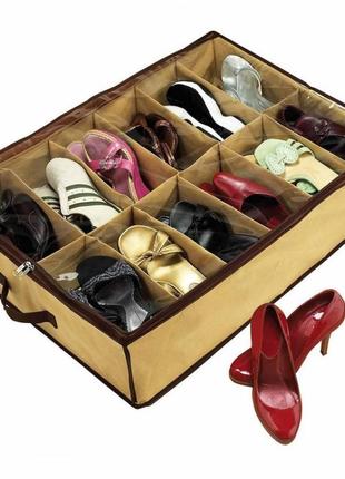 Компактний органайзер для зберігання до 12 пар взуття shoes-un...2 фото