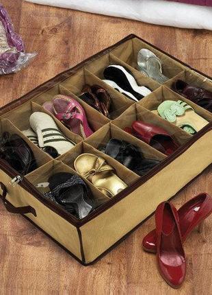 Компактний органайзер для зберігання до 12 пар взуття shoes-un...3 фото